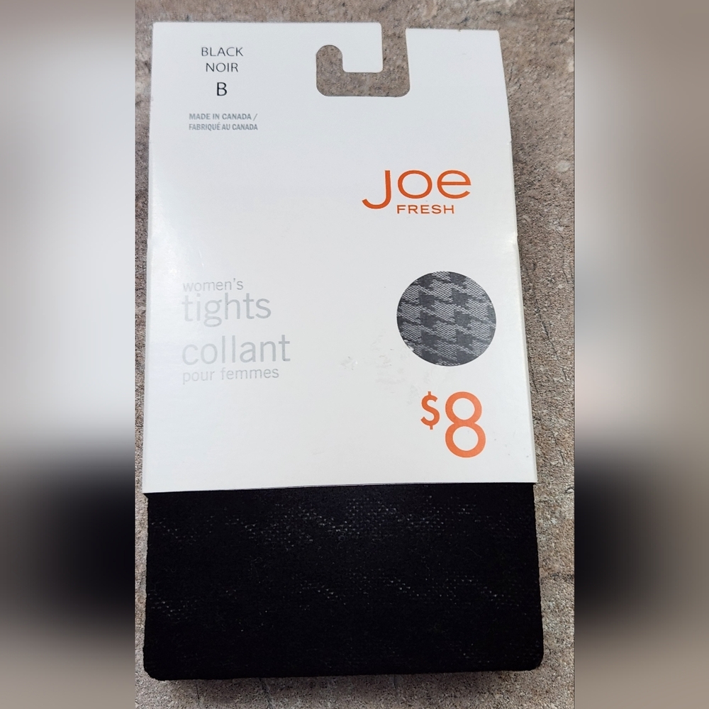 Joe Fresh Women's Black Patterned Tights